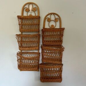 Set of 2 Wicker Wall Hangings